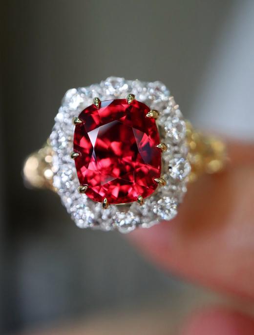 2.18ct刻面红尖晶石戒指 商品图4