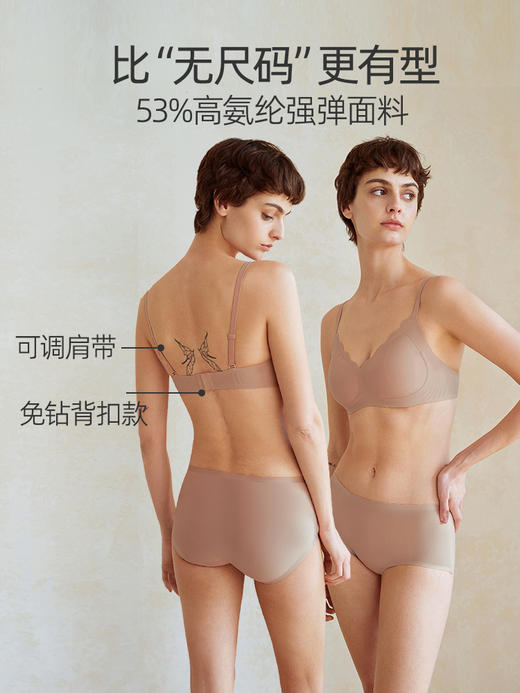 【小荷包】遐中小胸半固定水滴杯文胸罩防凸点无钢圈无痕内衣女薄 商品图5