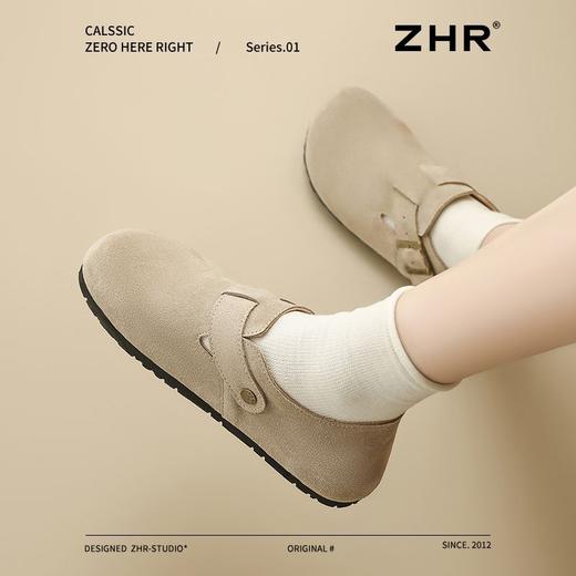 ZHR则则【反绒牛皮】勃肯鞋女百搭一脚蹬懒人鞋女新款复古单鞋女 商品图4