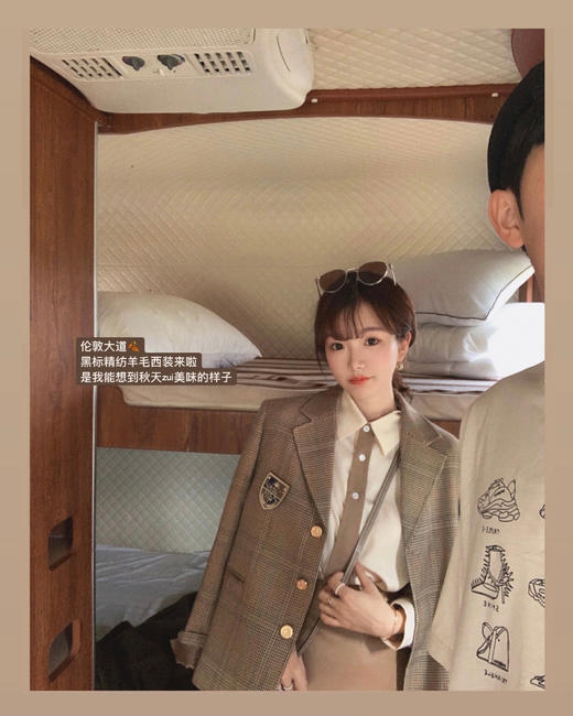金蘑菇菇【 伦敦大道西装】高端黑标精纺羊毛英伦风格纹小西装 商品图2
