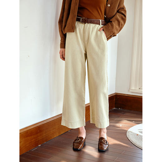 OLrain欧芮通勤高腰直筒阔腿九分裤女秋季2025新款休闲阔腿裤长裤 商品图3