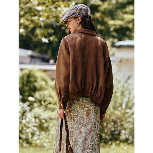 OLrain欧芮儿咖色设计感休闲短外套秋季2025新款通勤百搭外套 商品图3