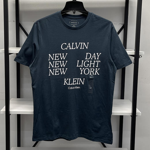Calvin Klein Jeans/CK 男士夏季纯棉字母印花休闲圆领短袖T恤 商品图1
