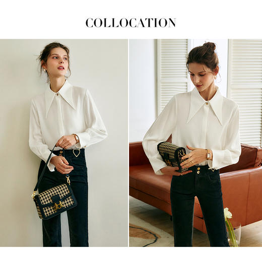 欧芮儿职业衬衫女2025年秋季新款修身法式别致气质设计感小众上衣 商品图2