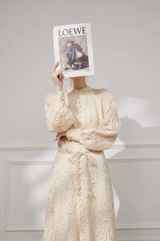 Le Malene 花纹镂空优雅气质连衣裙 21124 商品图1