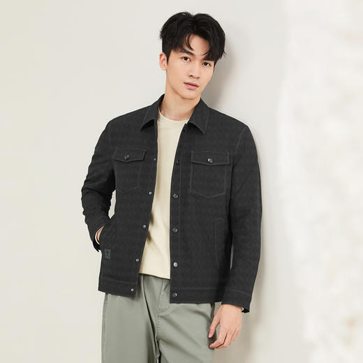 【工装满印茄克】柒牌男装翻领夹克秋季男士休闲易打理茄克衫外套129K70240 商品图1