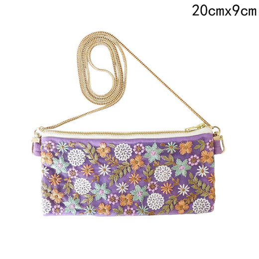 HUJI祤集横版链条斜挎包OrientMarket刺绣天鹅绒 商品图13