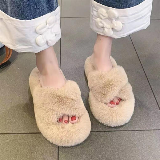 【仙女风❗️气质毛毛拖鞋】踩屎感拖鞋包跟加厚保暖，轻盈可爱脚感暖和不闷脚，室内居家棉拖鞋防滑秋冬拖鞋女L 商品图3