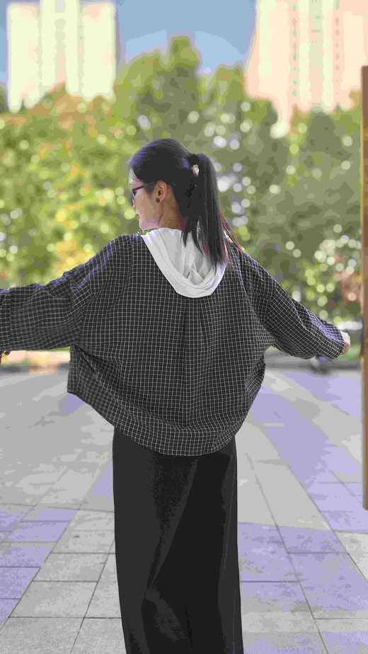 548176时尚经典格纹小衫外套 商品图2