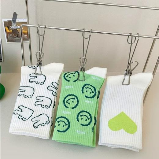 清仓捡漏🔥西班牙LUIS VECENTE小清新爱心笑脸袜（6双装） 商品图0