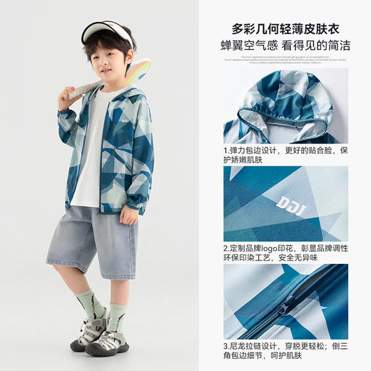 【件件底价~团购54.9元】多多家男童满印外套薄款夏款2025新款儿童防晒衣男孩连帽皮肤衣潮10620 商品图2