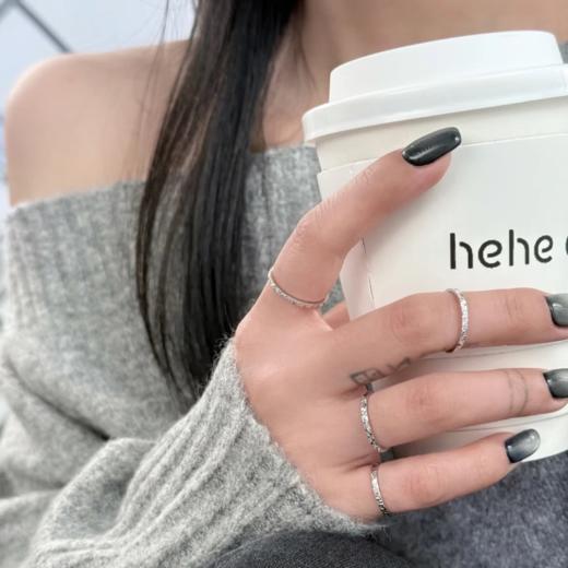 【任2个减10元,买即赠耳环1对】GIRATI纯银碎碎冰冰银情侣戒指女戒男戒对戒 S999银【带证书 送礼盒】 商品图5