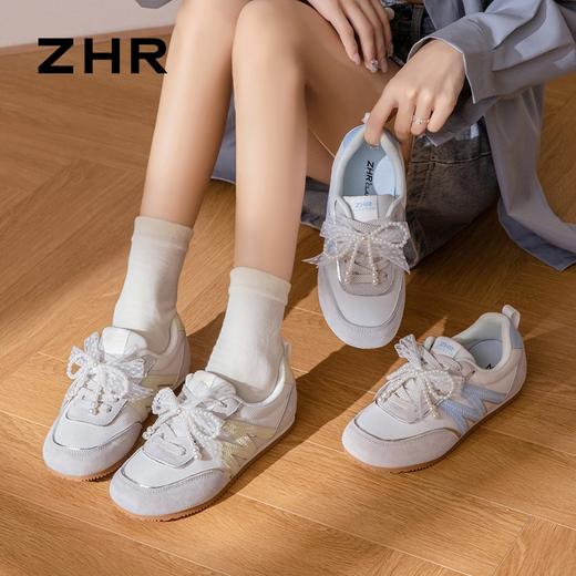 ZHR则则小清新甜美少女感休闲德训鞋蝴蝶结珍珠扣饰可拆卸AK239 商品图0