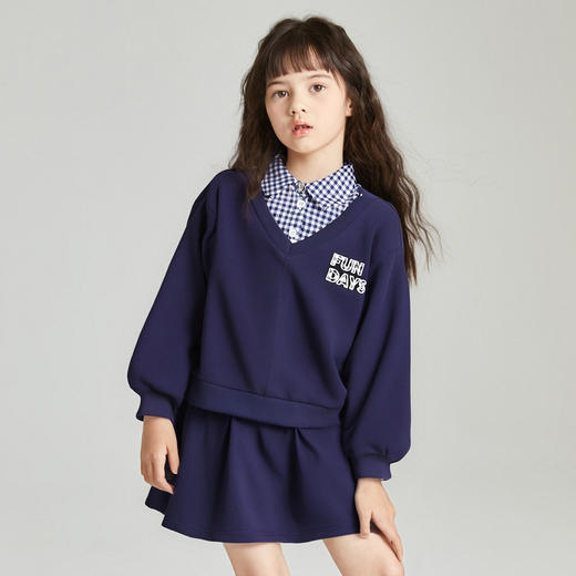 笛莎Deesha 2025秋季新款女童学院风套装 商品图1