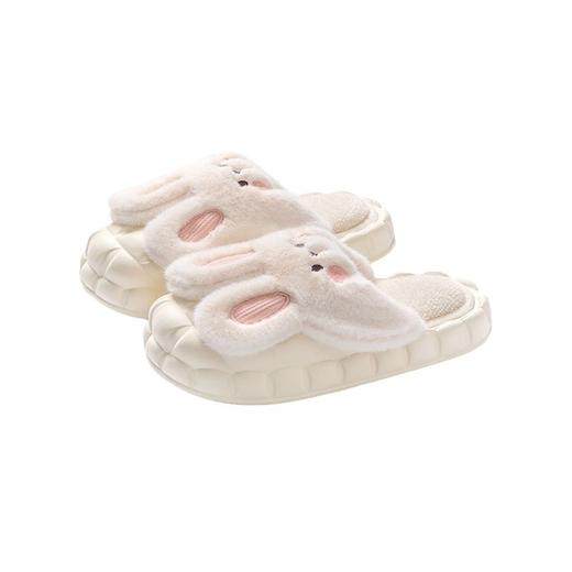 【暖呼呼🔥踩屎感棉拖鞋】一触即暖“跟寒冷说byebye～”高颜值御寒保暖，防滑放心加倍「鞋底纹理设计」新款秋冬季室内家居，可爱毛毛绒兔子保暖棉拖L 商品图4