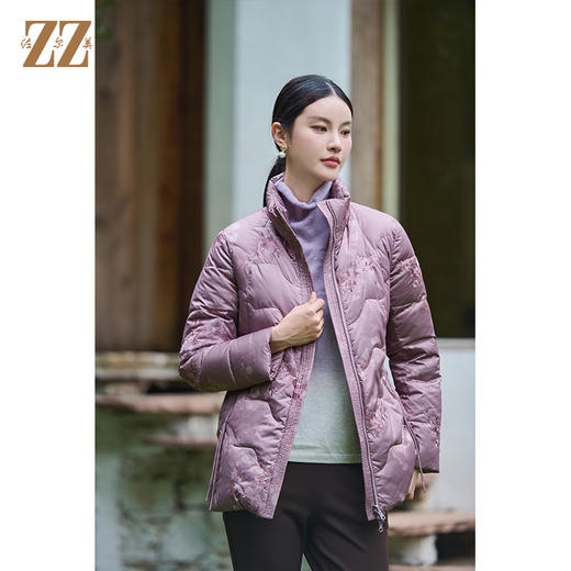 佐尔美冬季新款 时尚气质波浪纹羽绒服女M44YY07 商品图1