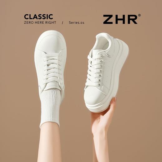 ZHR则则经典厚底小白鞋2025秋季百搭运动休闲板鞋舒适内增高女鞋 商品图2