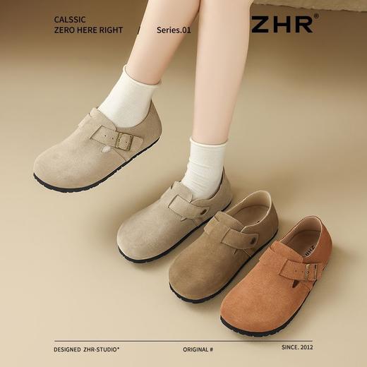 ZHR则则【反绒牛皮】勃肯鞋女百搭一脚蹬懒人鞋女新款复古单鞋女 商品图3