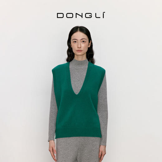 东黎 • 山羊绒女士春秋全成型V领针织马甲背心外穿 3210 商品图6