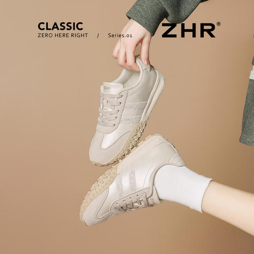 ZHR网面德训鞋女2025新款夏季穿搭透气厚底运动休闲不闷脚女鞋 商品图3