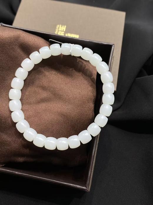 【于田产和田玉95料羊脂白苹果珠手串】规格7mm，出证书，发货1~5天，48小时鉴赏期 商品图1