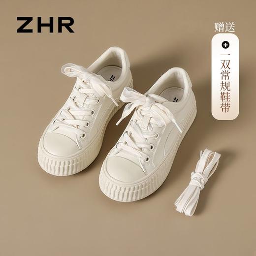ZHR则则厚底小白鞋女时尚轻便板鞋2025春季爆款ins百搭休闲运动鞋 商品图2