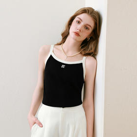 【商场同款】诗凡黎圆领刺绣吊带背心25夏新款针织上衣3G4130781