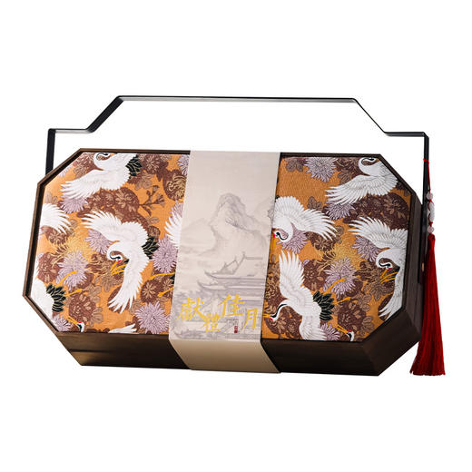【木盒提篮月饼】广式蛋黄莲蓉五仁桃山皮奶黄流心 中秋节送礼品礼盒装 商品图4