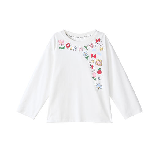 笛莎千与2025秋季新款女童可爱童趣印花长袖T恤 商品图4