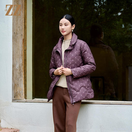 佐尔美冬季双面穿经典老钱风松紧腰羽绒服女新年礼M44YY10 商品图2