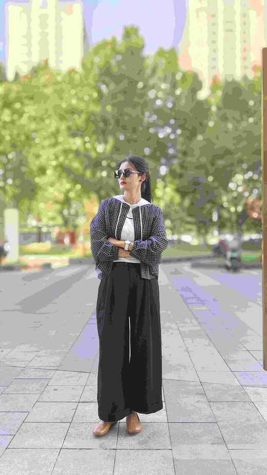 548176时尚经典格纹小衫外套 商品图5