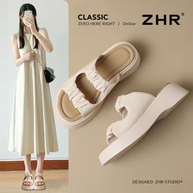 ZHR则则厚底拖鞋女外穿时尚外出凉鞋女小众设计感凉拖鞋女配裙子