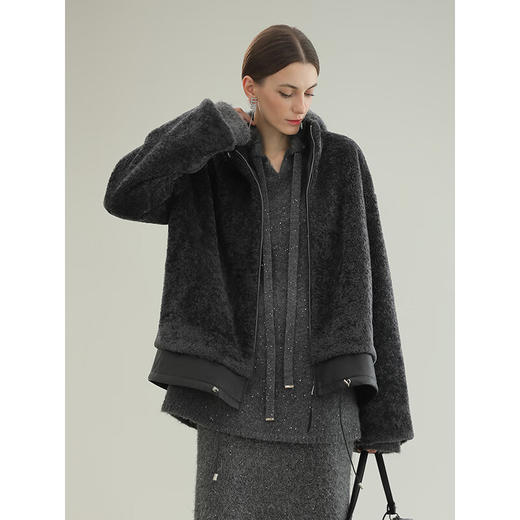 COCOBELLA轻奢拉贡皮草风格外套女秋冬仿皮毛一体外套FU3105 商品图2