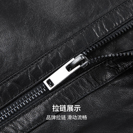 【100%山羊皮】圣得西男士商务工装皮夹克2025秋潮流百搭翻领上衣 商品图8