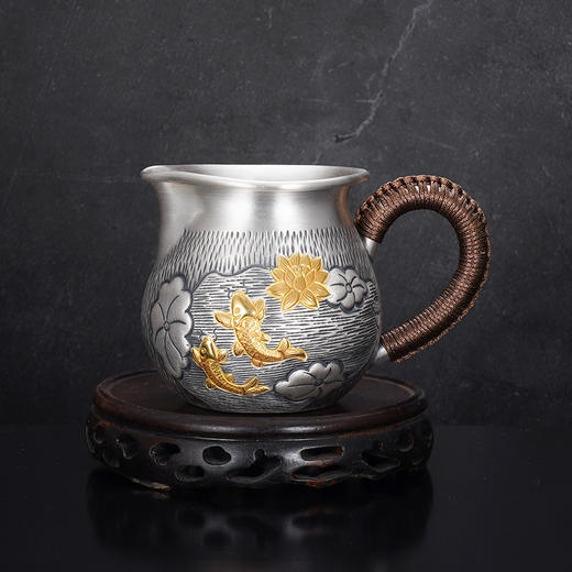 子佩集S999银【年年有余】摆件小茶壶公道杯茶杯茶托茶漏【YH6500017-10】2508 商品图4