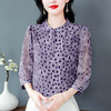 KQL B41N6584圆点气质时尚衬衫休闲圆领薄款中袖雪纺衫 商品缩略图3