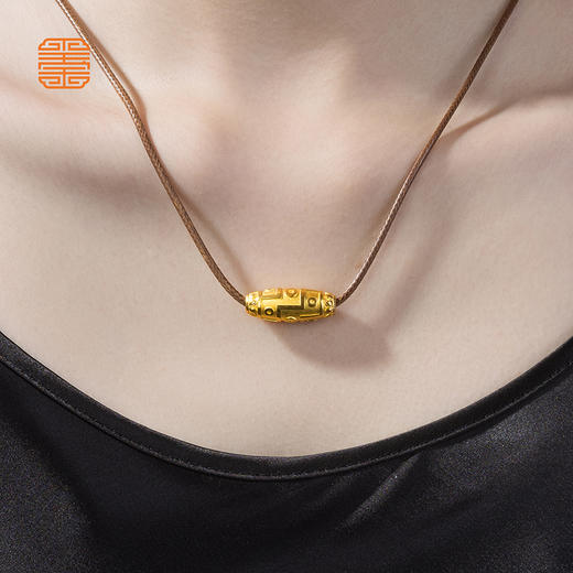 玺匠金铺《足金九眼天珠》足金9999 黄金吊坠项链 商品图7
