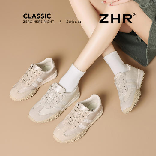 ZHR网面德训鞋女2025新款夏季穿搭透气厚底运动休闲不闷脚女鞋 商品图0