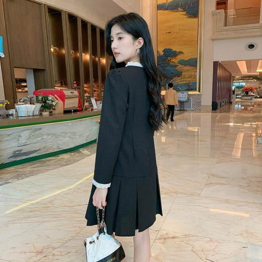 奢姿大码女装2025秋季名媛气质百褶裙子胖妹妹赫本小香风连衣裙9953853583 商品图3