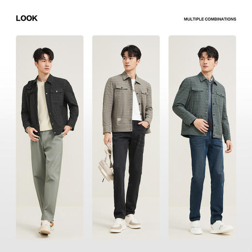 【工装满印茄克】柒牌男装翻领夹克秋季男士休闲易打理茄克衫外套129K70240 商品图2