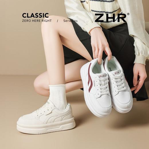 ZHR厚底拼色小白鞋女鞋2025秋季新款增高轻便小个子运动休闲板鞋 商品图3