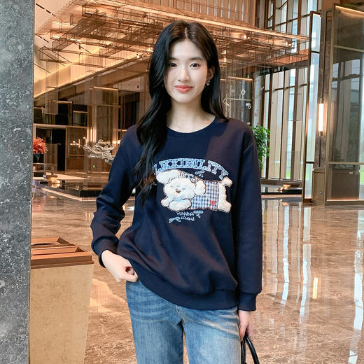 奢姿大码女装2025秋季趣味减龄字母绣花卫衣胖妹妹时尚休闲上衣9953135176 商品图4