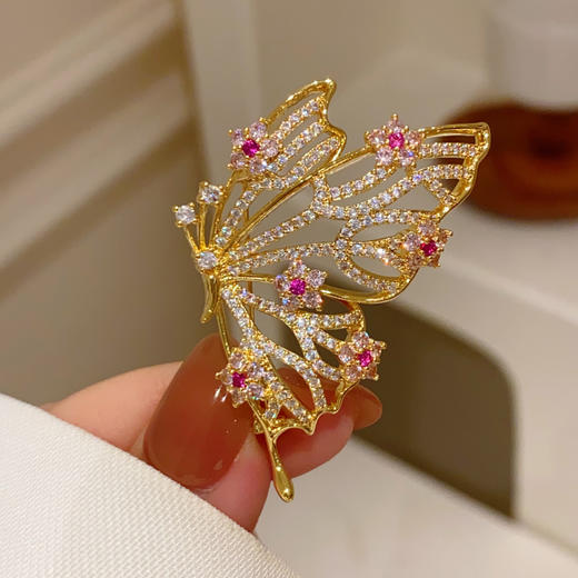 韩版蝴蝶彩色锆石胸花翅膀西装大衣别针 商品图2