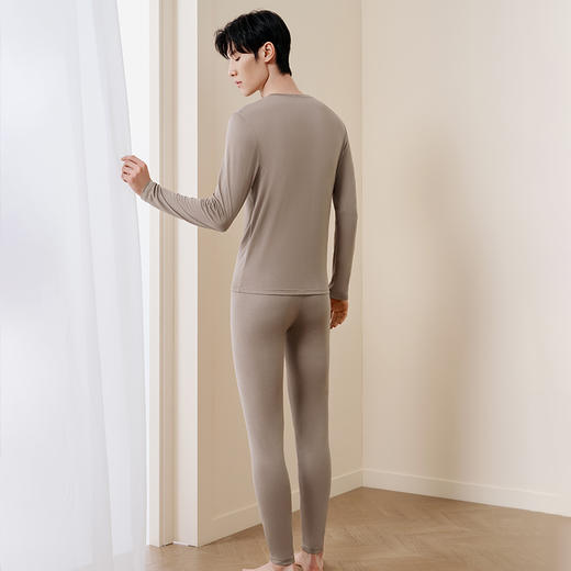 亲肤云感】金三塔桑蚕丝莫代尔羊绒打底衫男宽松秋衣秋裤保暖内衣  NZMFC720+NZMFC901 商品图3