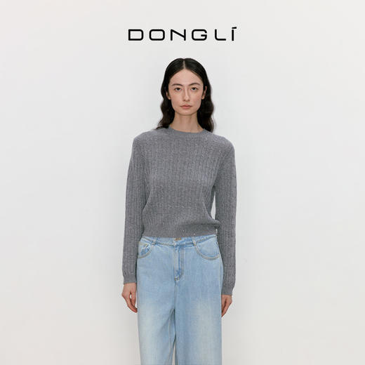 东黎 • 我不被驯化 星河入梦 山羊绒女士秋季圆领绞花套衫 4A97 商品图2