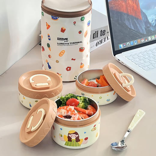 易铂芝士圆饭盒三件套(送芝士勺和保温袋)芝士控狂喜🧀颜值直接封神​ 商品图0