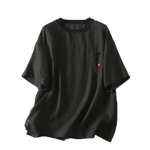 GYH 1887宽松版复古圆领短袖上衣T恤 商品图4