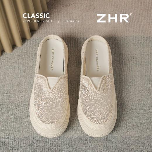 ZHR透气渔夫拖鞋女2025夏季新款小香风半凉拖网面一脚蹬厚底单鞋 商品图6