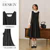 OLrain欧芮儿2025新款女秋季通勤圆领斜扣百褶无袖背心叠穿连衣裙 商品缩略图1