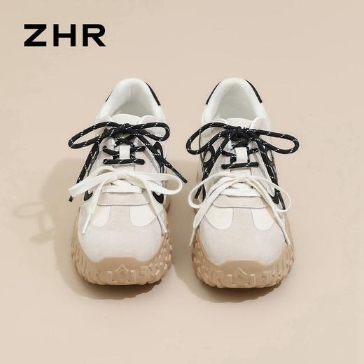 ZHR则则7CM内增高阿甘鞋女鞋真皮老爹鞋2025新款双鞋带轻便休闲鞋 商品图7